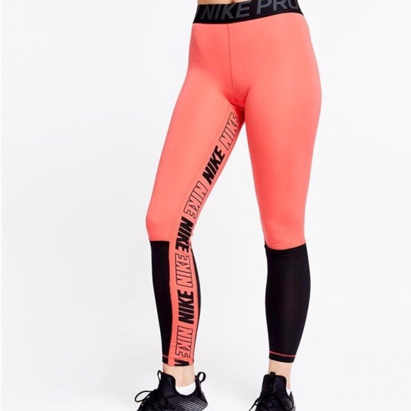 coral nike leggings